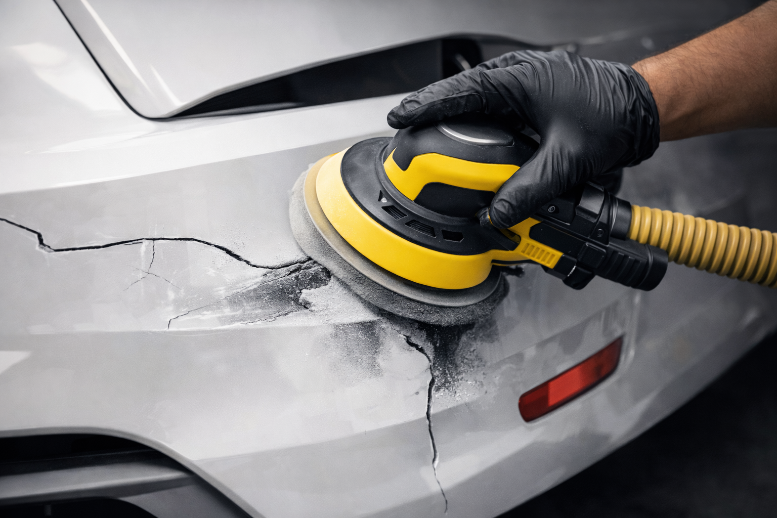 Bumper damage repair and refinishing